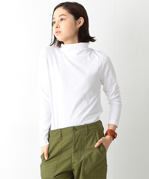 BEAMS BOY（ビームスボーイ）の「BEAMS BOY / 天竺 タートル ロングスリーブ（Tシャツ/カットソー・レディース・ホワイト/グレー/ブラック・ONE SIZE）」の2枚目の写真