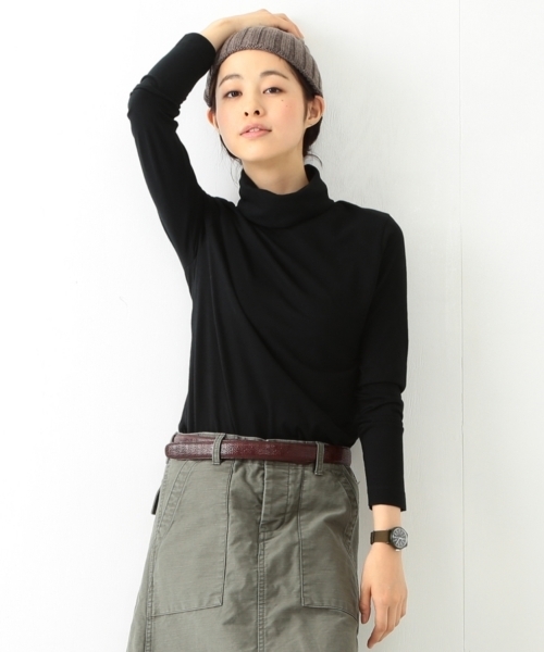 BEAMS BOY（ビームスボーイ）の「BEAMS BOY / 天竺 タートル ロングスリーブ（Tシャツ/カットソー・レディース・ホワイト/グレー/ブラック・ONE SIZE）」の12枚目の写真