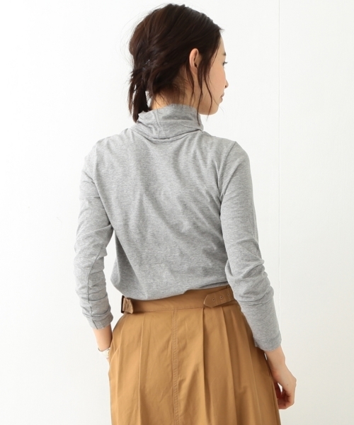 BEAMS BOY（ビームスボーイ）の「BEAMS BOY / 天竺 タートル ロングスリーブ（Tシャツ/カットソー・レディース・ホワイト/グレー/ブラック・ONE SIZE）」の7枚目の写真