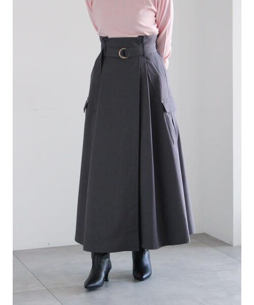 Te chichi(テチチ)の「カーゴフレアスカート(スカート・レディース・ネイビー/チャコールグレー/カーキ・F)」の1枚目の写真