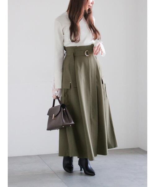 Te chichi(テチチ)の「カーゴフレアスカート(スカート・レディース・ネイビー/チャコールグレー/カーキ・F)」の5枚目の写真