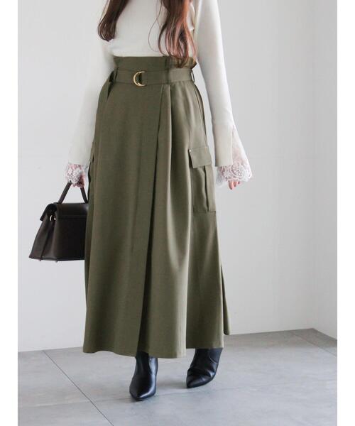 Te chichi(テチチ)の「カーゴフレアスカート(スカート・レディース・ネイビー/チャコールグレー/カーキ・F)」の7枚目の写真