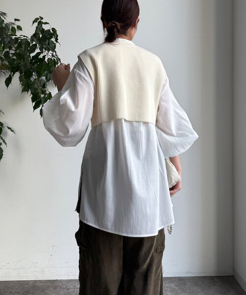 DouDou（ドゥドゥ）の「【WEB限定】ニットベスト×シャツセット（ニット/セーター・レディース・グレー/アイボリー/ブラック・FREE）」の12枚目の写真