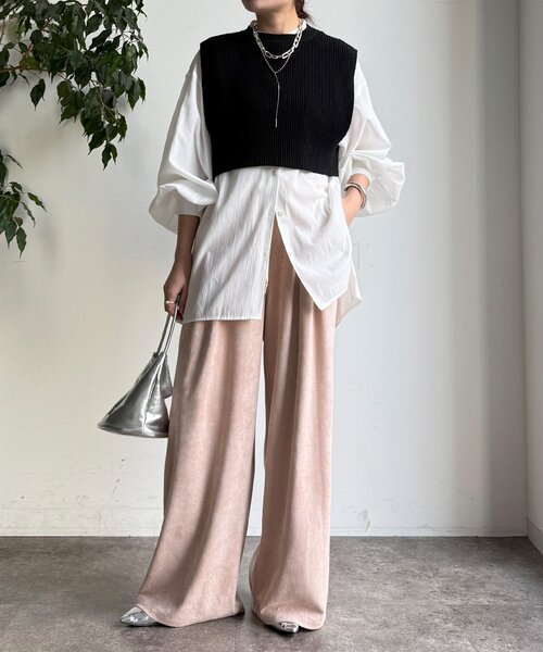 DouDou（ドゥドゥ）の「【WEB限定】ニットベスト×シャツセット（ニット/セーター・レディース・グレー/アイボリー/ブラック・FREE）」の13枚目の写真