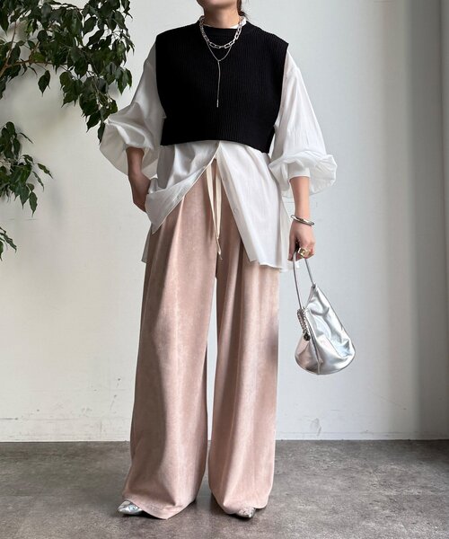 DouDou（ドゥドゥ）の「【WEB限定】ニットベスト×シャツセット（ニット/セーター・レディース・グレー/アイボリー/ブラック・FREE）」の14枚目の写真