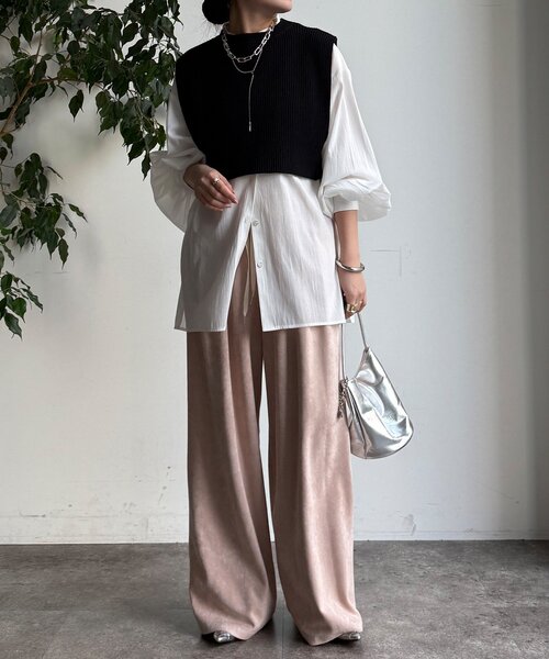 DouDou（ドゥドゥ）の「【WEB限定】ニットベスト×シャツセット（ニット/セーター・レディース・グレー/アイボリー/ブラック・FREE）」の15枚目の写真