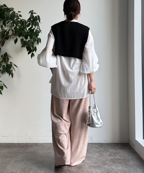 DouDou（ドゥドゥ）の「【WEB限定】ニットベスト×シャツセット（ニット/セーター・レディース・グレー/アイボリー/ブラック・FREE）」の18枚目の写真