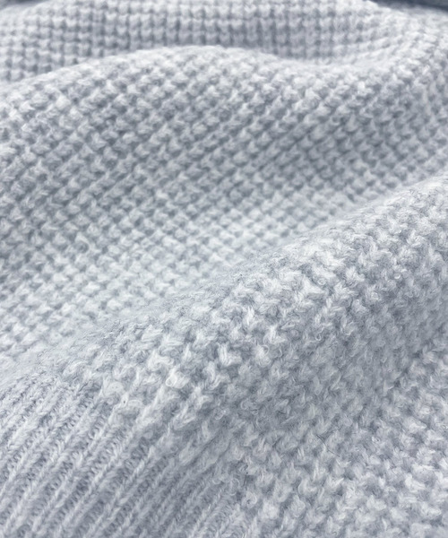 DAY CLOSET(デイ クローゼット)の「【セットアップ/もこもこ立体編み】長袖 スキッパー リブニット プルオーバー + ショートパンツ 上下2点セット レディース(ニット/セーター・レディース・モカ/チャコールグレー/ライトグレー/アイボリー/サックスブルー・FREE)」の22枚目の写真