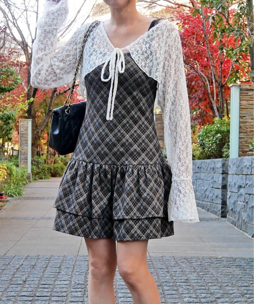 セール】チェックワンピースボレロセット（セットアップ）｜FUN