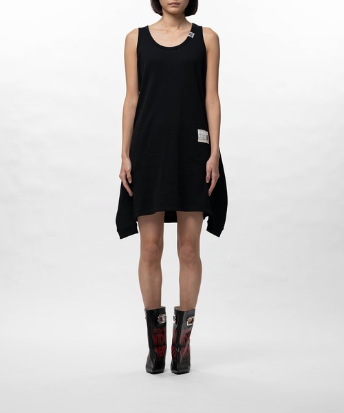 Maison MIHARA YASUHIRO（メゾンミハラヤスヒロ）の「Sleeve Combined Dress（ドレス・レディース・ブラック/ベージュ・38/36）」の2枚目の写真