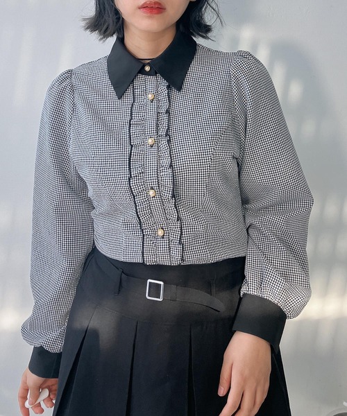 AS KNOW AS plus(アズノゥアズプラス)の「○取り外し可能 リボン付きフリルボウタイブラウス(シャツ/ブラウス・レディース・ブラック系/ピンク系/ホワイト系・FREE)」の13枚目の写真