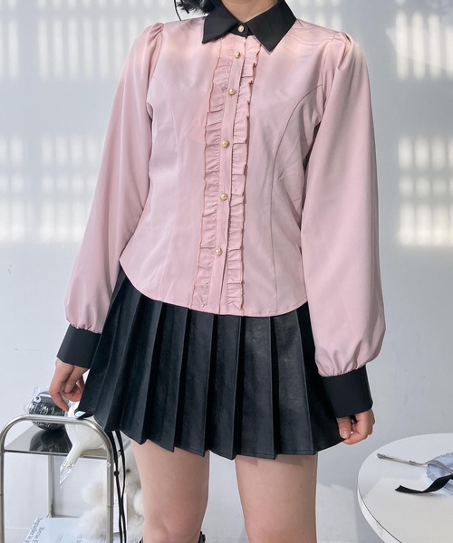 AS KNOW AS plus(アズノゥアズプラス)の「○取り外し可能 リボン付きフリルボウタイブラウス(シャツ/ブラウス・レディース・ブラック系/ピンク系/ホワイト系・FREE)」の21枚目の写真