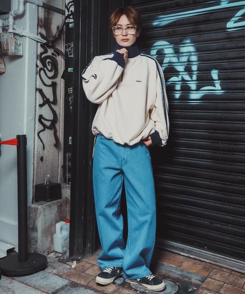 SIDEWAY STANCE(サイドウェイスタンス)の「【SIDEWAY STANCE】シリコン ワッペン フリース ハーフジップ トラック プルオーバー(スウェット・メンズ・ネイビー/チャコール/アイボリー・LARGE/MEDIUM)」の9枚目の写真