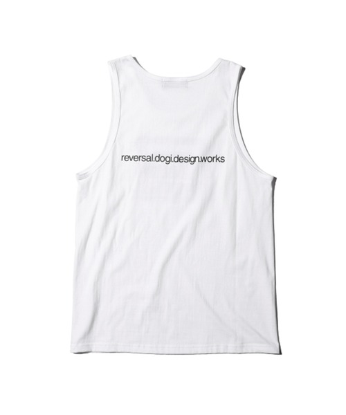 reversal.dogi.design.works(リバーサル・ドーギ・デザイン・ワークス)の「<reversal/リバーサル>BIGMARK COTTON TANKTOP(タンクトップ・メンズ・ホワイト/ブラック・LARGE/MEDIUM/X-LARGE)」の4枚目の写真