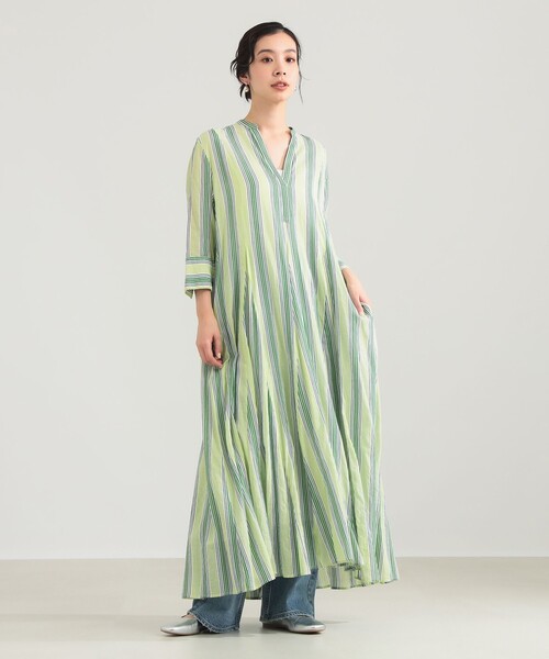 NE QUITTEZ PAS!（ヌキテパ）の「ne Quittez pas / ボイル ストライプ パネル ワンピース［手洗い可］（ワンピース・レディース・ネイビー/グリーン系その他3・ONE SIZE）」の10枚目の写真