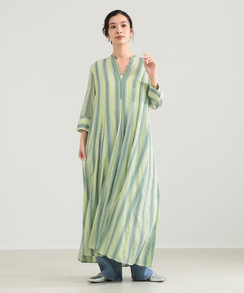 NE QUITTEZ PAS!（ヌキテパ）の「ne Quittez pas / ボイル ストライプ パネル ワンピース［手洗い可］（ワンピース・レディース・ネイビー/グリーン系その他3・ONE SIZE）」の9枚目の写真