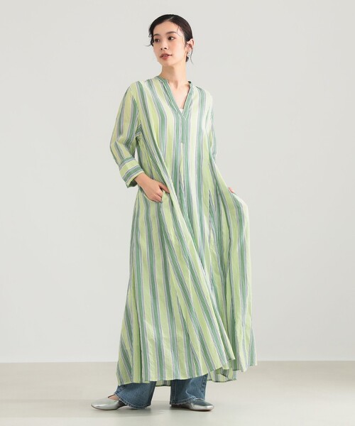 NE QUITTEZ PAS!（ヌキテパ）の「ne Quittez pas / ボイル ストライプ パネル ワンピース［手洗い可］（ワンピース・レディース・ネイビー/グリーン系その他3・ONE SIZE）」の8枚目の写真