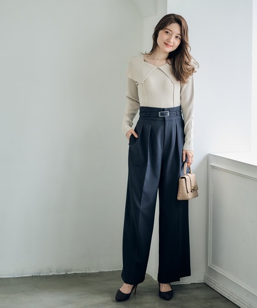 12Twelve Agenda（トゥエルブ　アジェンダ）の「前後2wayオフショルニットプルオーバー（ニット/セーター・レディース・ベージュ/ミント/ブラック・M）」の4枚目の写真