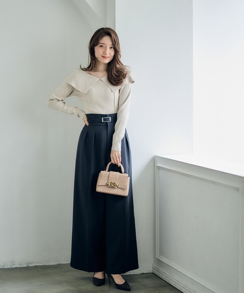 12Twelve Agenda（トゥエルブ　アジェンダ）の「前後2wayオフショルニットプルオーバー（ニット/セーター・レディース・ベージュ/ミント/ブラック・M）」の5枚目の写真