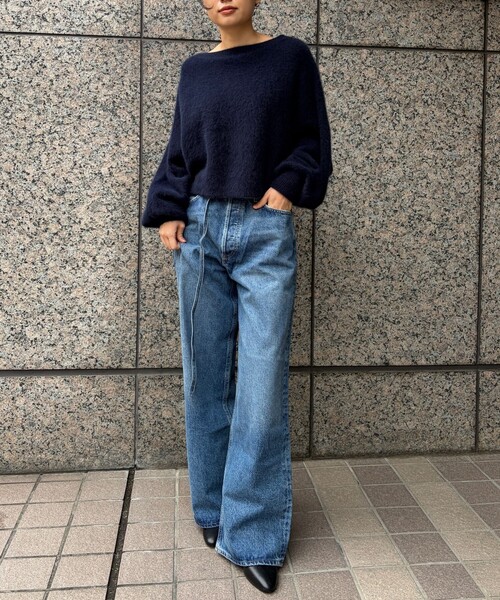 AGOLDE(エーゴールドイー)の「【AGOLDE/エーゴールドイー】EMMI JEAN IN INTUITION ワイドレッグデニム(デニムパンツ・レディース・ブルー・24/25/26)」の6枚目の写真