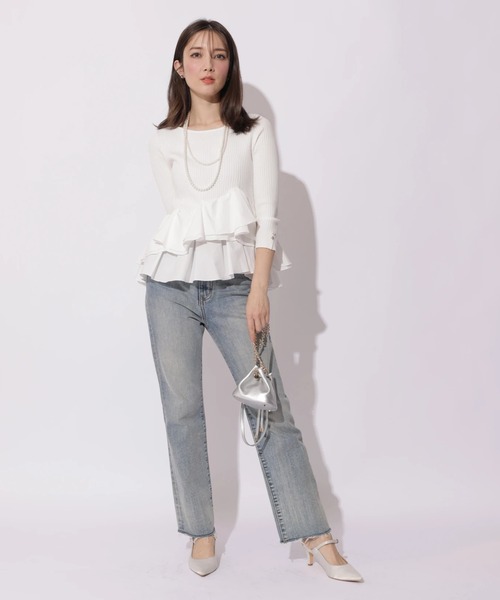 Apuweiser-riche(アプワイザーリッシェ)の「裾ひらりんリブニット(ニット/セーター・レディース・ホワイト/ピンク/ブラック/ブラック系その他・2)」の12枚目の写真