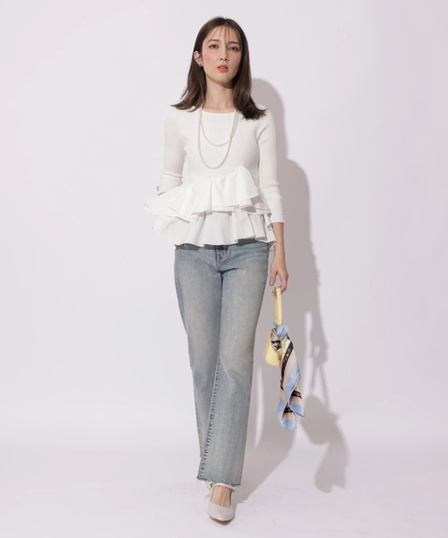 Apuweiser-riche(アプワイザーリッシェ)の「裾ひらりんリブニット(ニット/セーター・レディース・ホワイト/ピンク/ブラック/ブラック系その他・2)」の14枚目の写真