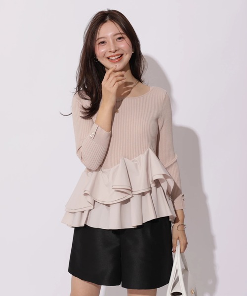 Apuweiser-riche(アプワイザーリッシェ)の「裾ひらりんリブニット(ニット/セーター・レディース・ホワイト/ピンク/ブラック/ブラック系その他・2)」の18枚目の写真