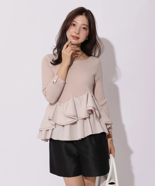 Apuweiser-riche(アプワイザーリッシェ)の「裾ひらりんリブニット(ニット/セーター・レディース・ホワイト/ピンク/ブラック/ブラック系その他・2)」の19枚目の写真