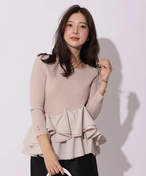 Apuweiser-riche(アプワイザーリッシェ)の「裾ひらりんリブニット(ニット/セーター・レディース・ホワイト/ピンク/ブラック/ブラック系その他・2)」の21枚目の写真