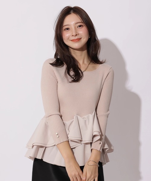 Apuweiser-riche(アプワイザーリッシェ)の「裾ひらりんリブニット(ニット/セーター・レディース・ホワイト/ピンク/ブラック/ブラック系その他・2)」の22枚目の写真