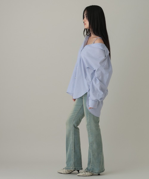3.3 Field Trip （3.3フィールドトリップ）の「3.3 Field Trip／ストライプオフショルマルチシャツ（シャツ/ブラウス・レディース・ブルー/オフホワイト/ピンク・FREE）」の5枚目の写真