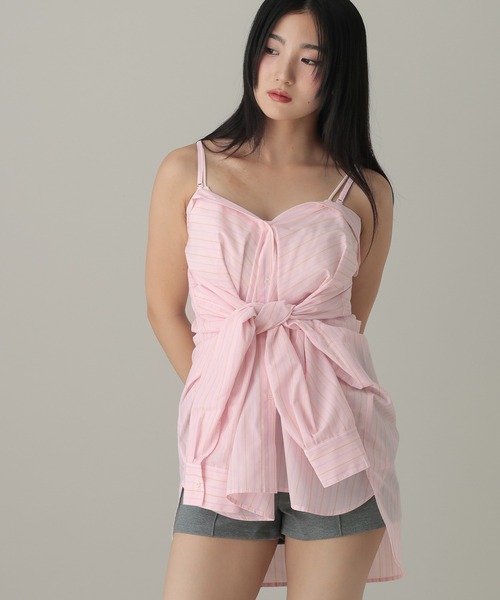 3.3 Field Trip （3.3フィールドトリップ）の「3.3 Field Trip／ストライプオフショルマルチシャツ（シャツ/ブラウス・レディース・ブルー/オフホワイト/ピンク・FREE）」の15枚目の写真