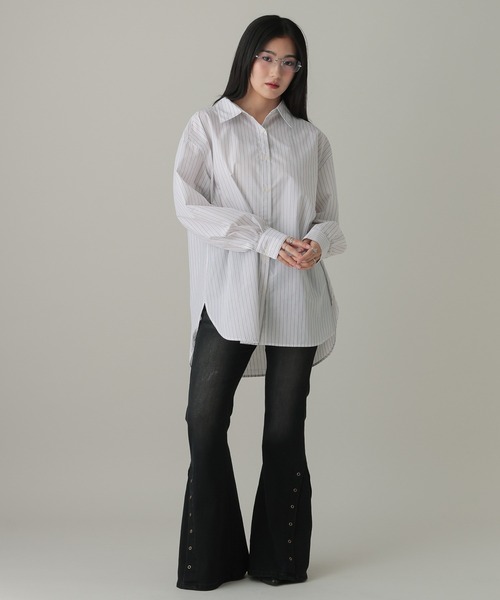 3.3 Field Trip （3.3フィールドトリップ）の「3.3 Field Trip／ストライプオフショルマルチシャツ（シャツ/ブラウス・レディース・ブルー/オフホワイト/ピンク・FREE）」の9枚目の写真