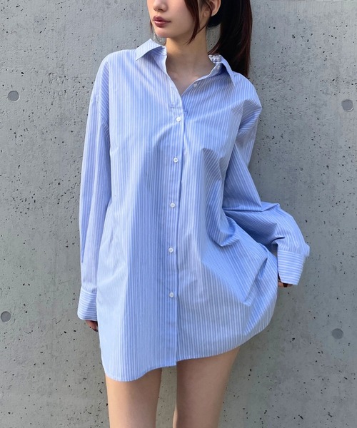 3.3 Field Trip （3.3フィールドトリップ）の「3.3 Field Trip／ストライプオフショルマルチシャツ（シャツ/ブラウス・レディース・ブルー/オフホワイト/ピンク・FREE）」の21枚目の写真