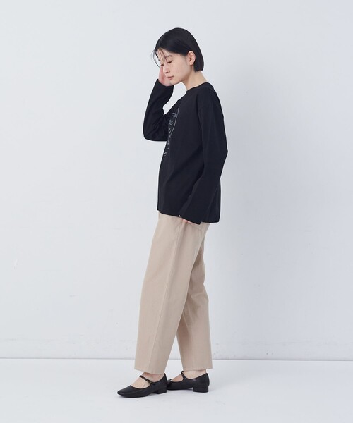 conges payes ADIEU TRISTESSE（コンジェ ペイエ アデュートリステス）の「ichiro yamaguchi. コラボ長袖Ｔシャツ（Tシャツ/カットソー・レディース・ホワイト系その他/ブラック系その他・FREE）」の4枚目の写真