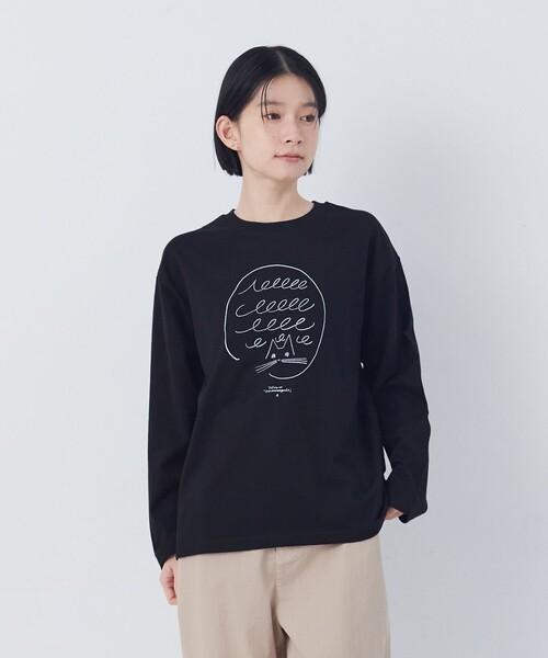 conges payes ADIEU TRISTESSE（コンジェ ペイエ アデュートリステス）の「ichiro yamaguchi. コラボ長袖Ｔシャツ（Tシャツ/カットソー・レディース・ホワイト系その他/ブラック系その他・FREE）」の7枚目の写真