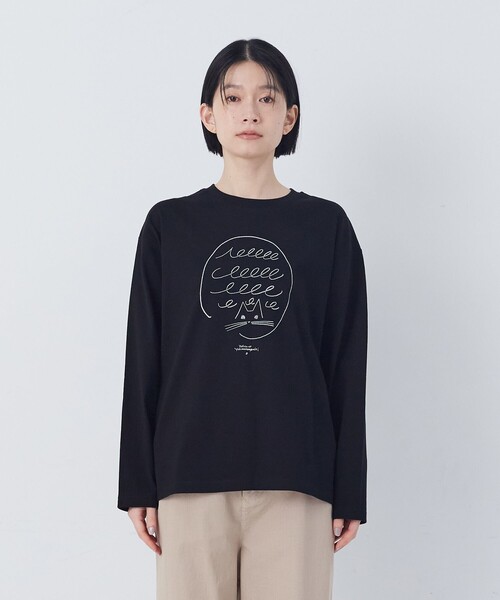 conges payes ADIEU TRISTESSE（コンジェ ペイエ アデュートリステス）の「ichiro yamaguchi. コラボ長袖Ｔシャツ（Tシャツ/カットソー・レディース・ホワイト系その他/ブラック系その他・FREE）」の8枚目の写真