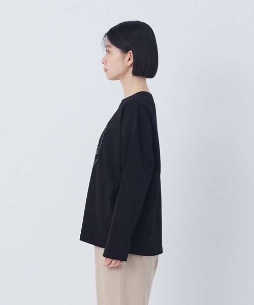 conges payes ADIEU TRISTESSE（コンジェ ペイエ アデュートリステス）の「ichiro yamaguchi. コラボ長袖Ｔシャツ（Tシャツ/カットソー・レディース・ホワイト系その他/ブラック系その他・FREE）」の9枚目の写真