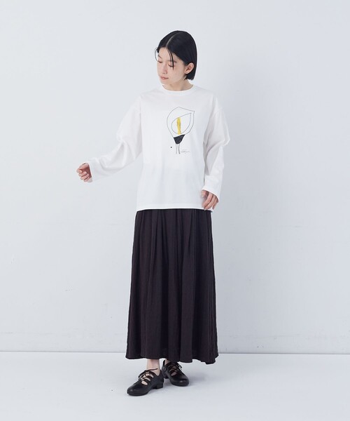 conges payes ADIEU TRISTESSE（コンジェ ペイエ アデュートリステス）の「ichiro yamaguchi. コラボ長袖Ｔシャツ（Tシャツ/カットソー・レディース・ホワイト系その他/ブラック系その他・FREE）」の11枚目の写真