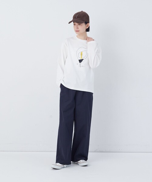 conges payes ADIEU TRISTESSE（コンジェ ペイエ アデュートリステス）の「ichiro yamaguchi. コラボ長袖Ｔシャツ（Tシャツ/カットソー・レディース・ホワイト系その他/ブラック系その他・FREE）」の12枚目の写真