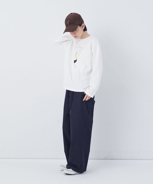 conges payes ADIEU TRISTESSE（コンジェ ペイエ アデュートリステス）の「ichiro yamaguchi. コラボ長袖Ｔシャツ（Tシャツ/カットソー・レディース・ホワイト系その他/ブラック系その他・FREE）」の13枚目の写真