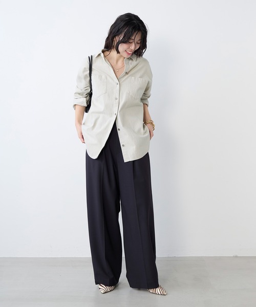 MICA&DEAL（マイカ＆ディール）の「ブリーチデニムシャツ（シャツ/ブラウス・レディース・グレー/ライトブルー・FREE）」の8枚目の写真