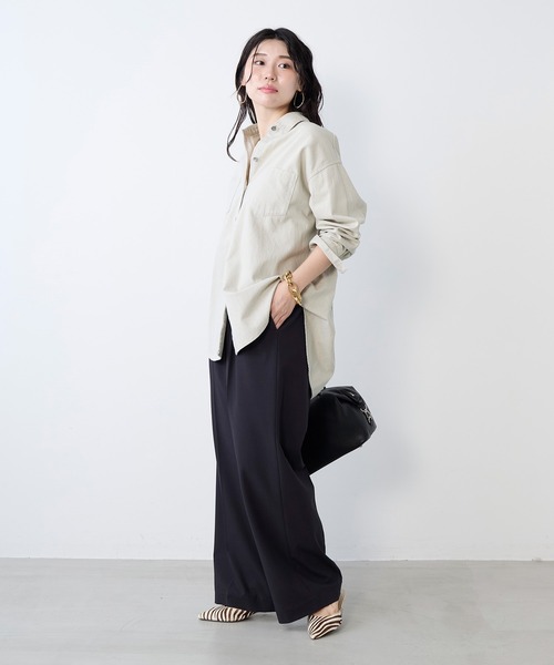 MICA&DEAL（マイカ＆ディール）の「ブリーチデニムシャツ（シャツ/ブラウス・レディース・グレー/ライトブルー・FREE）」の9枚目の写真