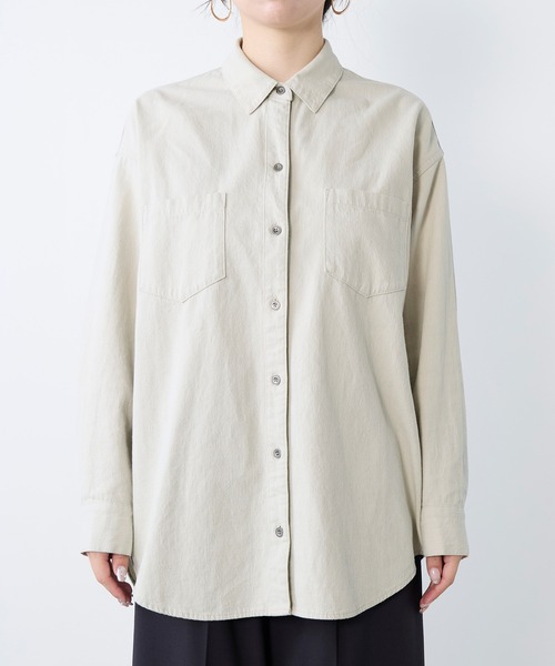 MICA&DEAL（マイカ＆ディール）の「ブリーチデニムシャツ（シャツ/ブラウス・レディース・グレー/ライトブルー・FREE）」の12枚目の写真