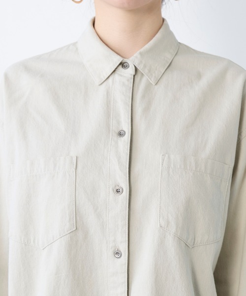 MICA&DEAL（マイカ＆ディール）の「ブリーチデニムシャツ（シャツ/ブラウス・レディース・グレー/ライトブルー・FREE）」の5枚目の写真