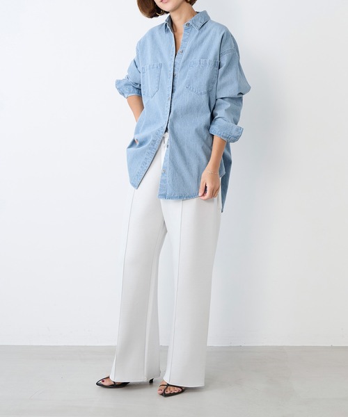 MICA&DEAL（マイカ＆ディール）の「ブリーチデニムシャツ（シャツ/ブラウス・レディース・グレー/ライトブルー・FREE）」の16枚目の写真