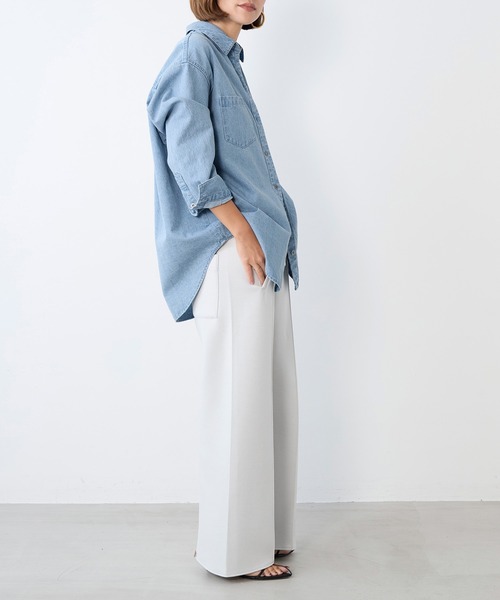 MICA&DEAL（マイカ＆ディール）の「ブリーチデニムシャツ（シャツ/ブラウス・レディース・グレー/ライトブルー・FREE）」の17枚目の写真