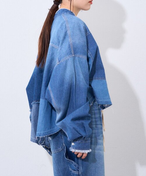 etsinta（エシンタ）の「【etsinta/エシンタ】ライトオンスデニムシャツ（シャツ/ブラウス・レディース・インディゴブルー・ONE SIZE）」の8枚目の写真