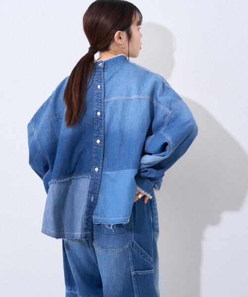 etsinta（エシンタ）の「【etsinta/エシンタ】ライトオンスデニムシャツ（シャツ/ブラウス・レディース・インディゴブルー・ONE SIZE）」の9枚目の写真