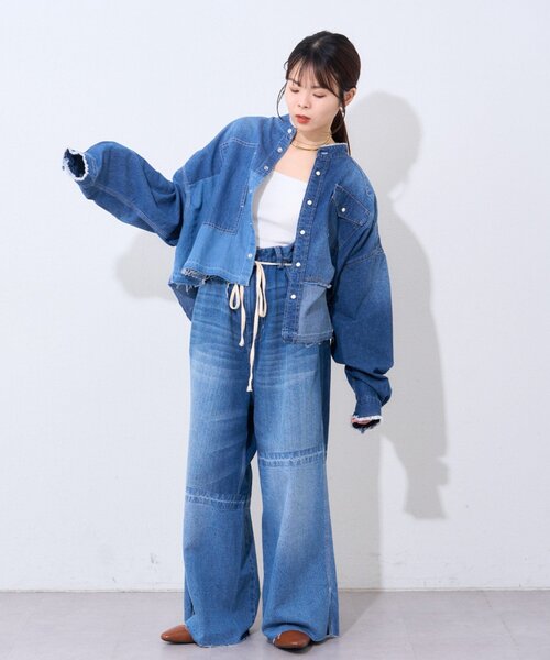 etsinta（エシンタ）の「【etsinta/エシンタ】ライトオンスデニムシャツ（シャツ/ブラウス・レディース・インディゴブルー・ONE SIZE）」の10枚目の写真